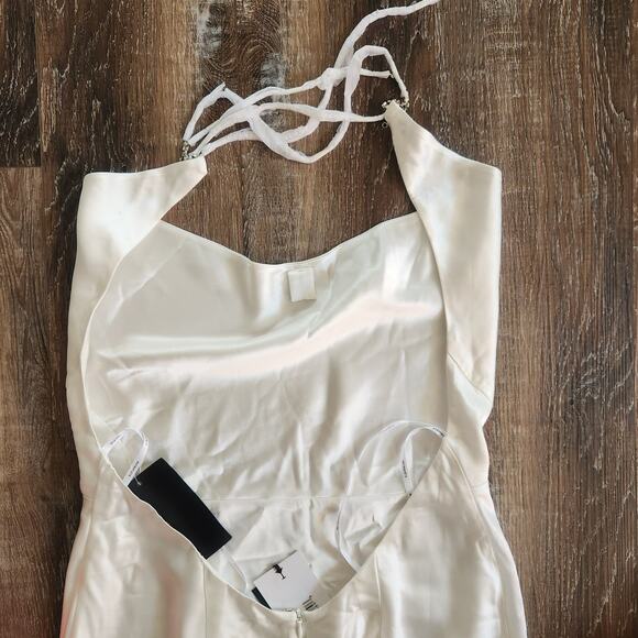 Retrofete Eve Dress in Ivory Size Medium Maxi Open Back Cowl Neckline NWT Bridal - Picture 8 of 15
